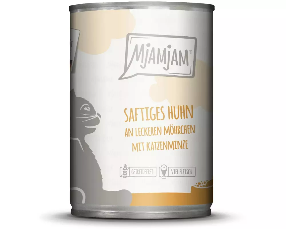 Mjamjam Nassfutter Dose Huhn & Mörchen, 400 g
