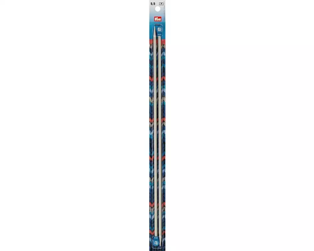 Prym Jackenstricknadel Alu, Grau 5.50 mm, 40 cm, Karte 2 Stück