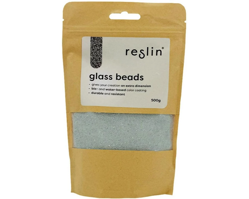 Reslin Glasperlen 500 g Silber