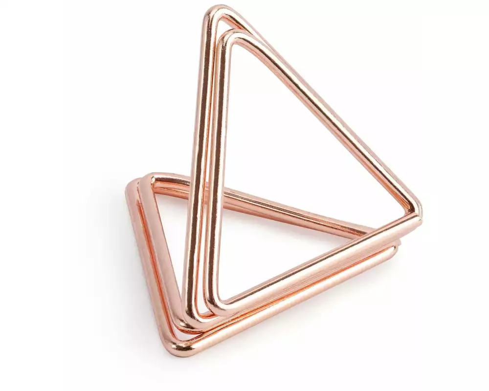 Partydeco Tischkarte Halter Triangel 2.3 cm, 10 Stück, Rosegold