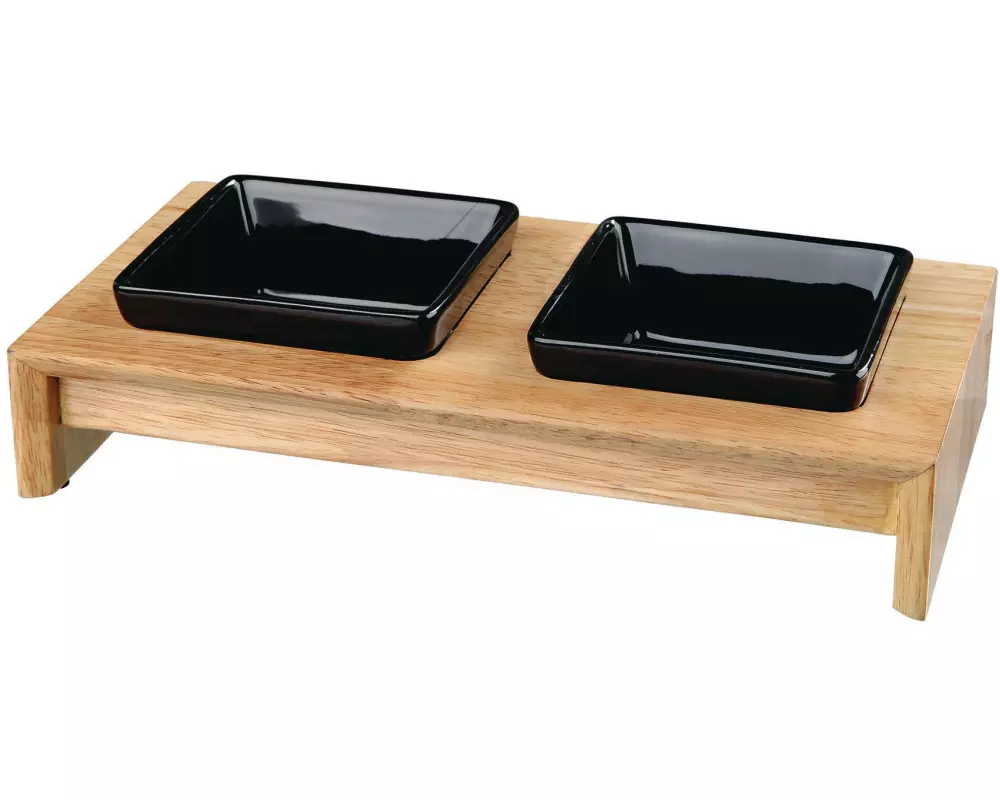 Trixie Napf-Set Keramik/Holz 2 x 0.2 l