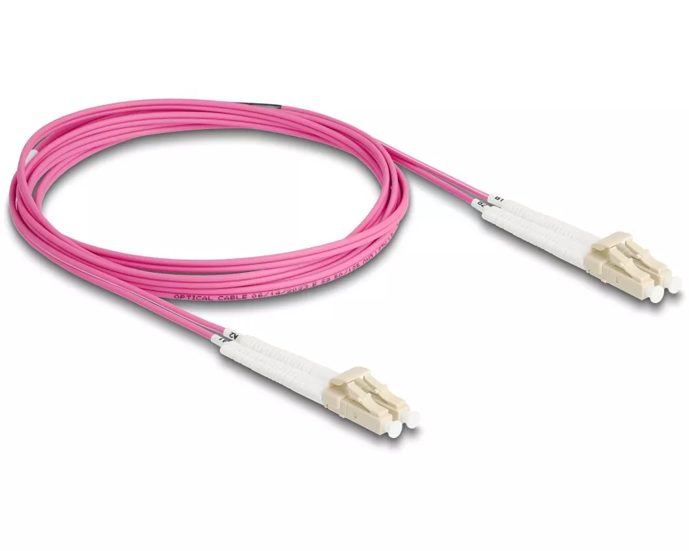 Delock LWL-Patchkabel Multimode LC – LC, OM4, Duplex, 2 m
