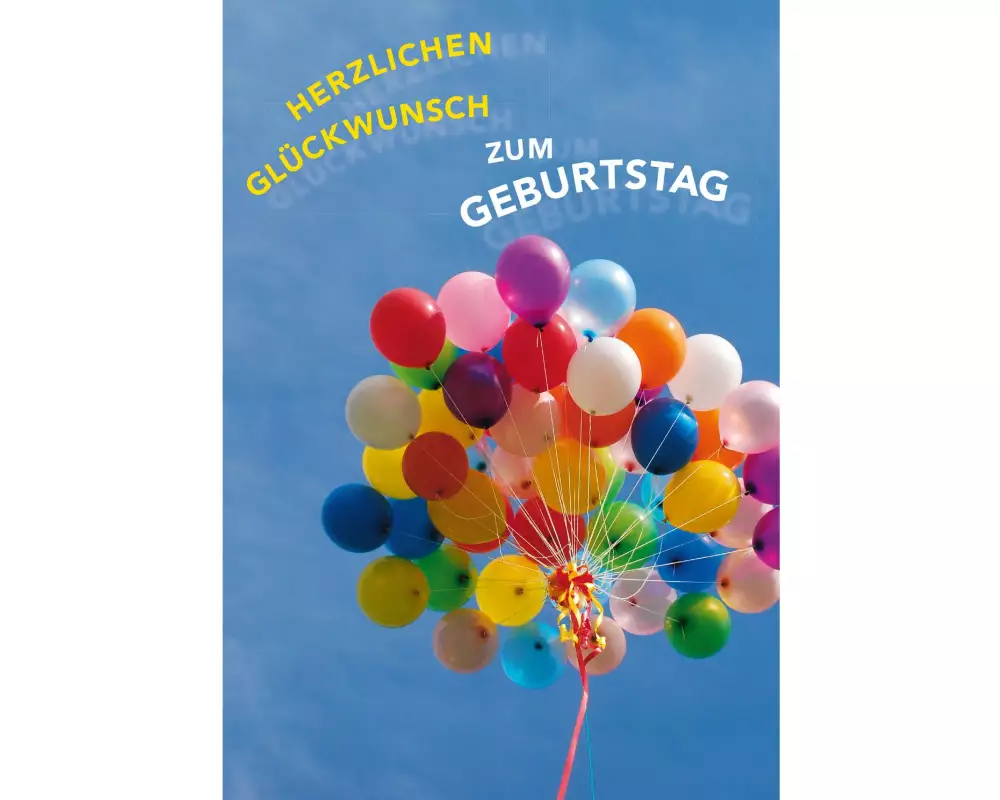 Natur Verlag Geburtstagskarte Bunte Ballone 17.5 x 12.2 cm