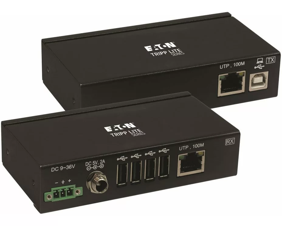 EATON TRIPPLITE 4-Port, Industrial, USB, over, Cat6, Extender, ESD, Protection, PoC, USB, 2.0, Mountable, 330ft., TAA