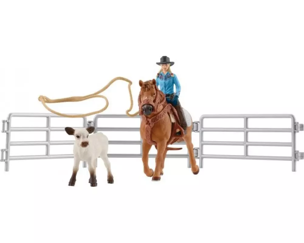 Schleich Spielfigurenset Farm World Team Roping mit Cowgirl