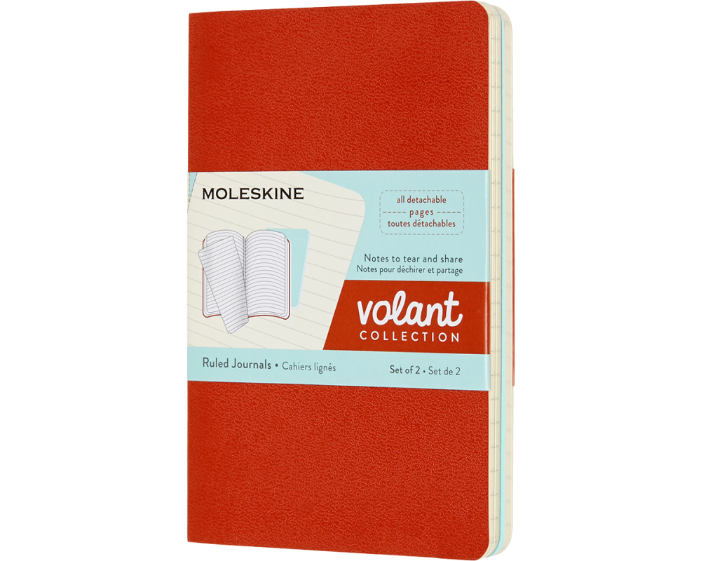 MOLESKINE Notizheft 2x 14x1.1x9cm 620503 liniert, korall/marine, 80 S.