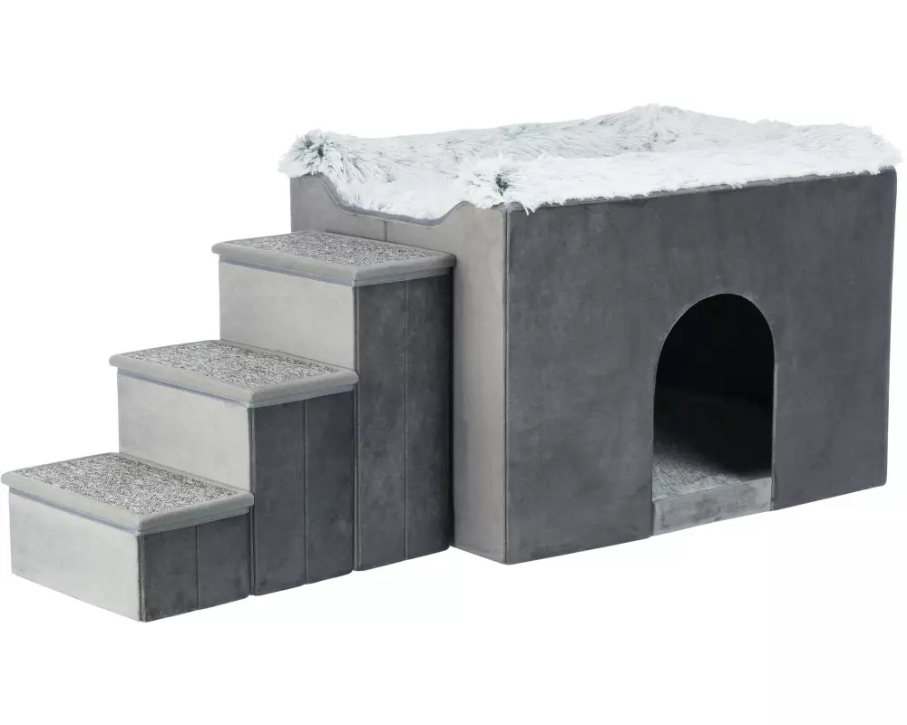Trixie Höhle Harvey mit Treppe, 119 × 47 × 50 cm, Grau