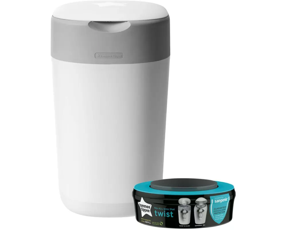 Sangenic Windeleimer Twist & Click Grau/Weiss