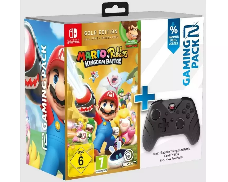 GAME Joystick Mario&Rabbids Gold Ed + r2g Wireless Pro Pad X