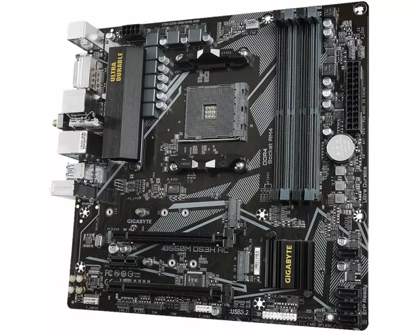 GIGABYTE B550M DS3H AC AM4 4xDDR4 4xSATA 2xM.2 1xHDMI 1xDVI