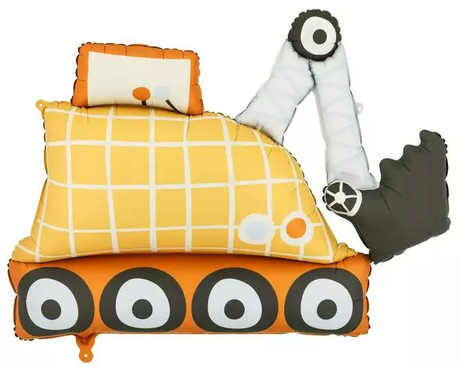 Partydeco PartyDeco Folienballon Bagger Mehrfarbig