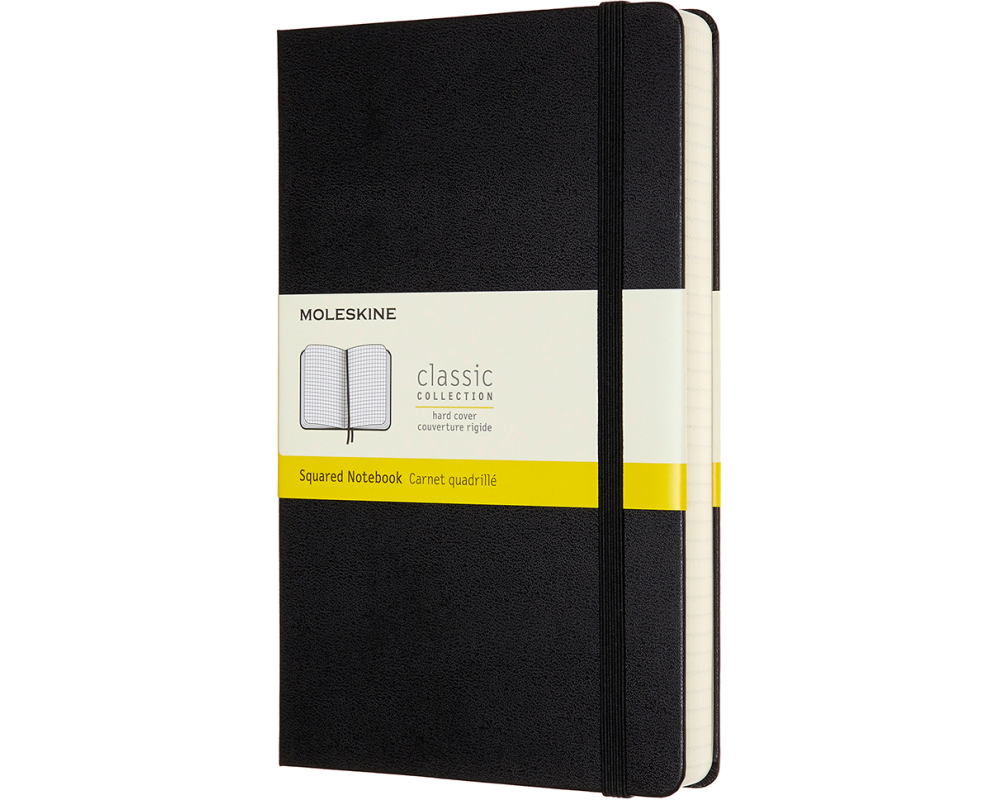 MOLESKINE Notizbuch HC L/A5 628011 kariert, schwarz, 400 Seiten