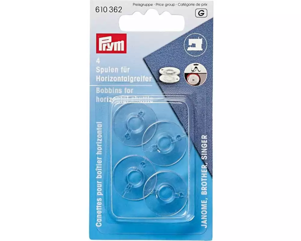 Prym Nähspule Ø 2.05 cm, Horizontalgreifer, 4 Stück