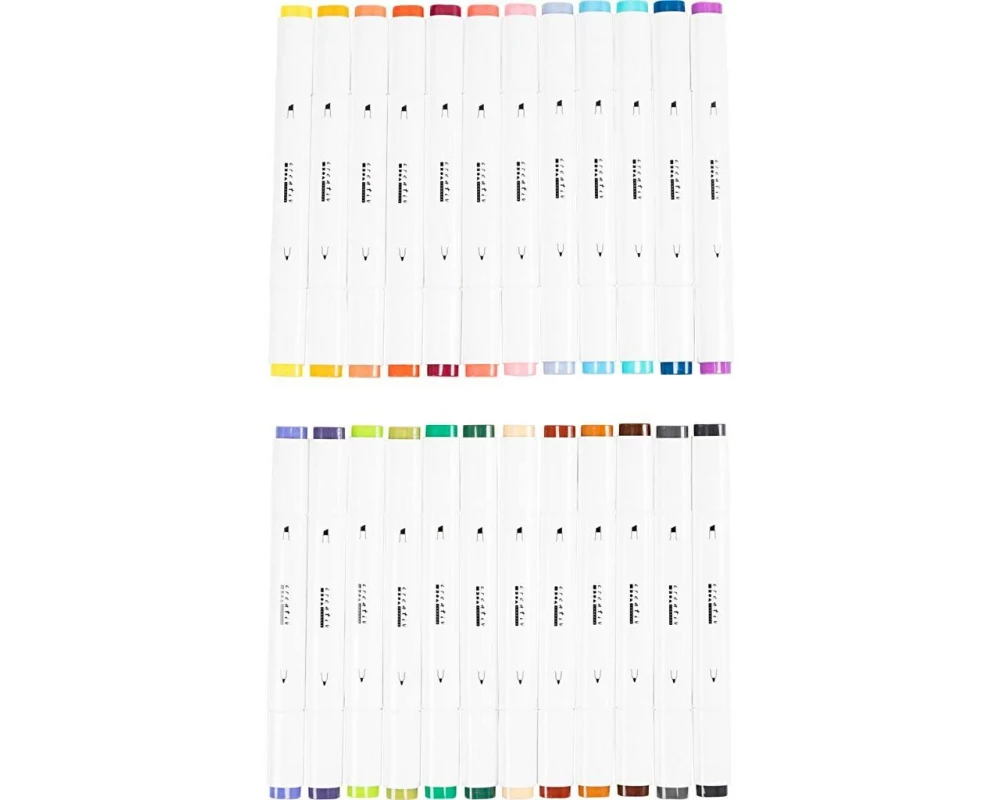 Creativ Company Twin-Marker Filzstifte, 1.0 + 8.0 mm, 24 Stück