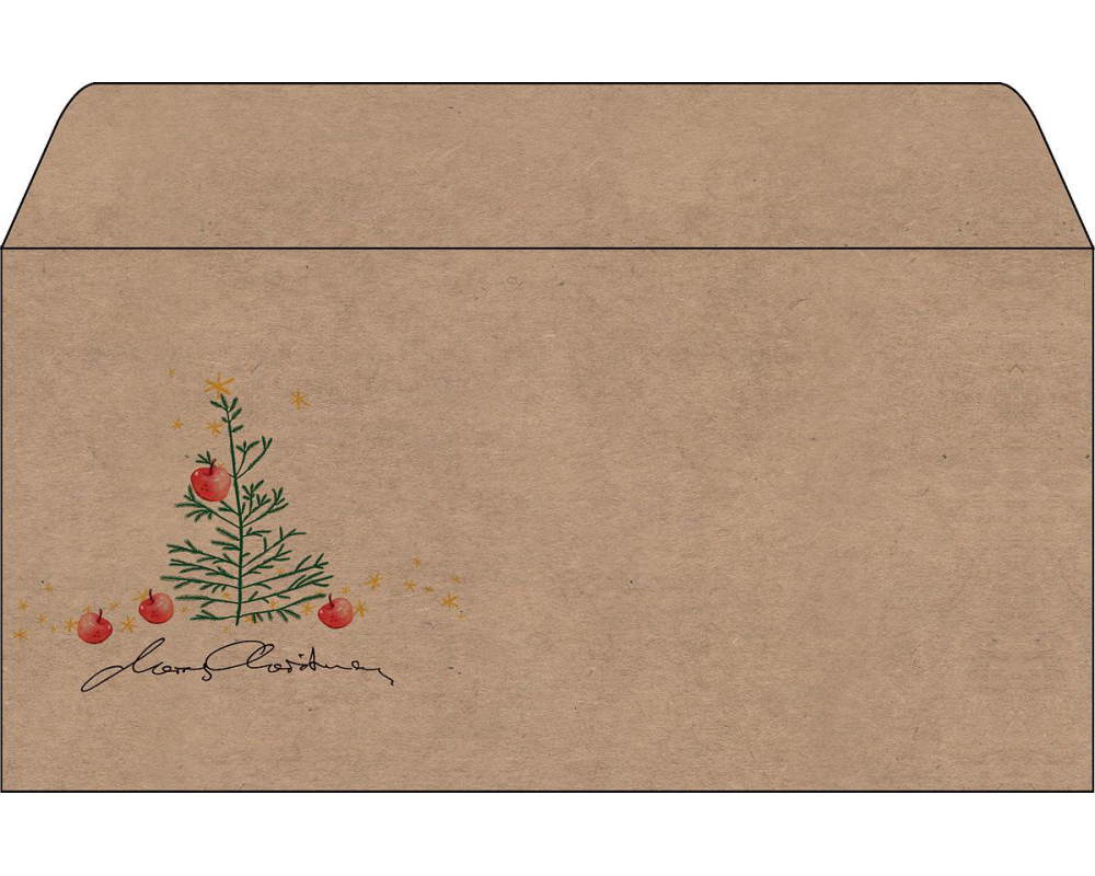 SIGEL Weihnachts-Umschlag 11x22cm DU255 Apples Kraftpapier 50 Stk