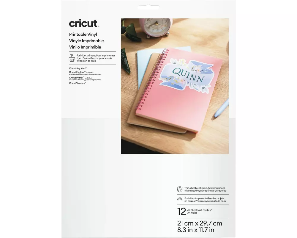 Cricut Vinyl A4, 12 Stück, Weiss