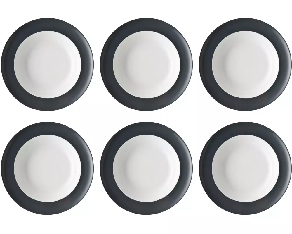 THOMAS Suppen- & Pastateller Sunny Day 6 Stück,Dunkelgrau, 23 cm