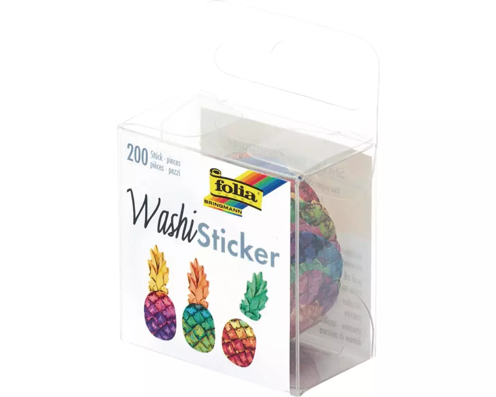Folia Sticker auf Rolle Washi Ananas, 200 Stück