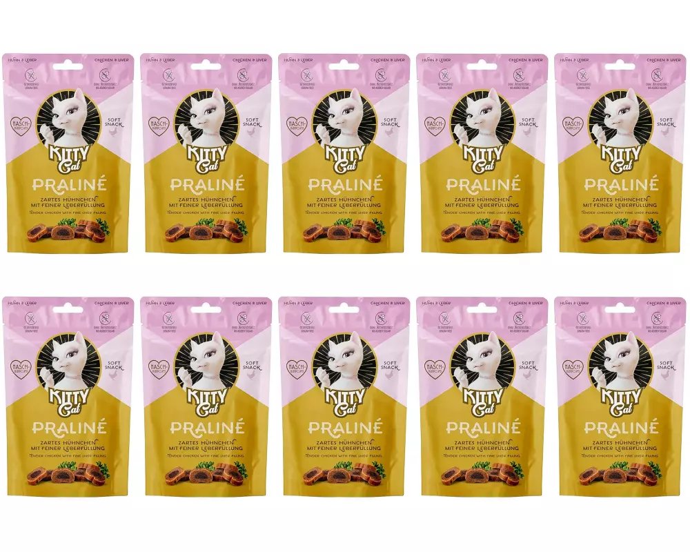 KITTY Cat Katzen-Snack KittyCat Praliné Huhn, Leber 10 x 50 g