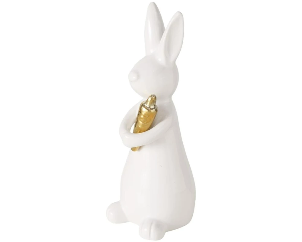 Boltze Aufsteller Hase Hopsi 17 cm, Keramik, Weiss
