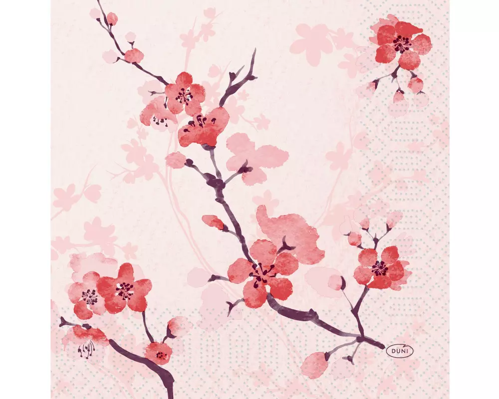 Duni Papierservietten Cherry Breeze 33 cm x 33 cm, 50 Stück