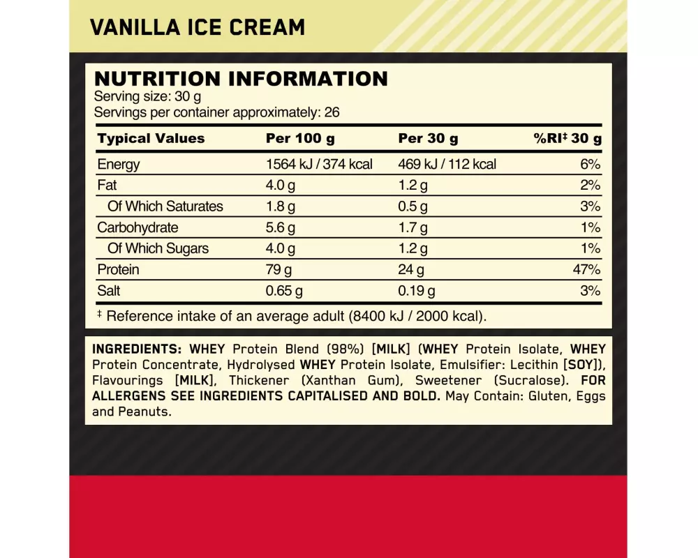 Optimum Nutrition Pulver Whey Gold Standard Vanille 2.04 kg