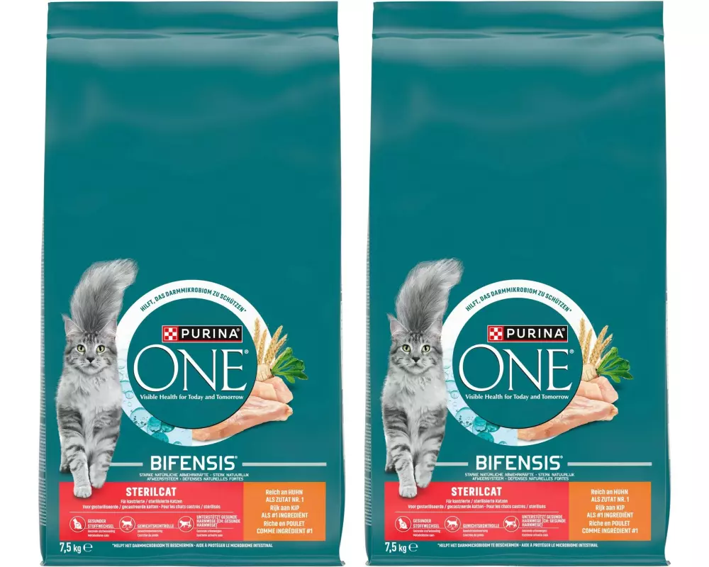 Purina ONE Trockenfutter Sterilcat Huhn & Weizen 2 x 7.5 kg