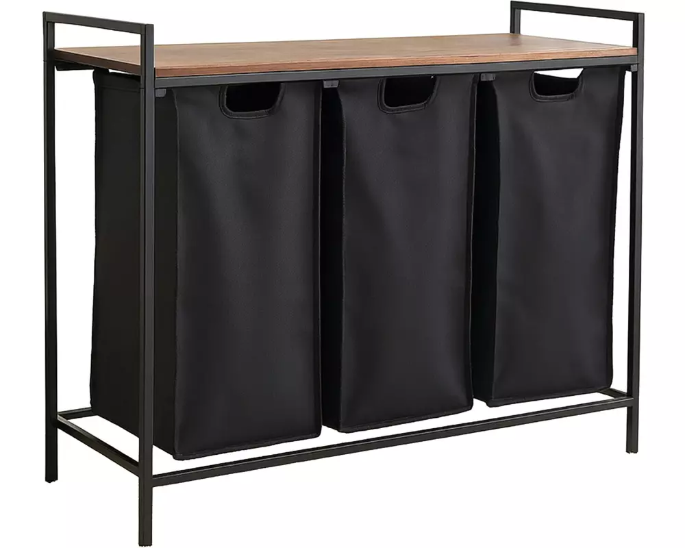 relaxdays Wäschekorb Braun/Schwarz