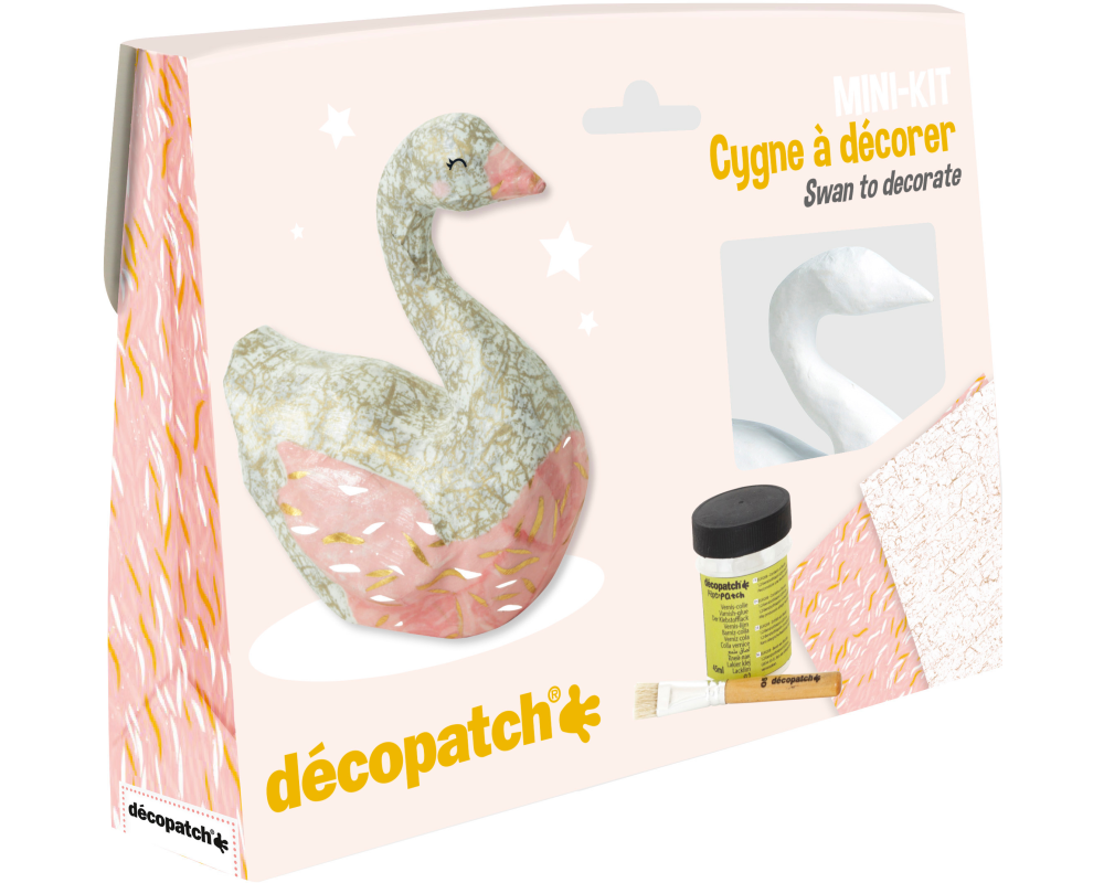 DECOPATCH Bastelset Schwan KIT027C Bogen, Tier, Pinsel, Lack