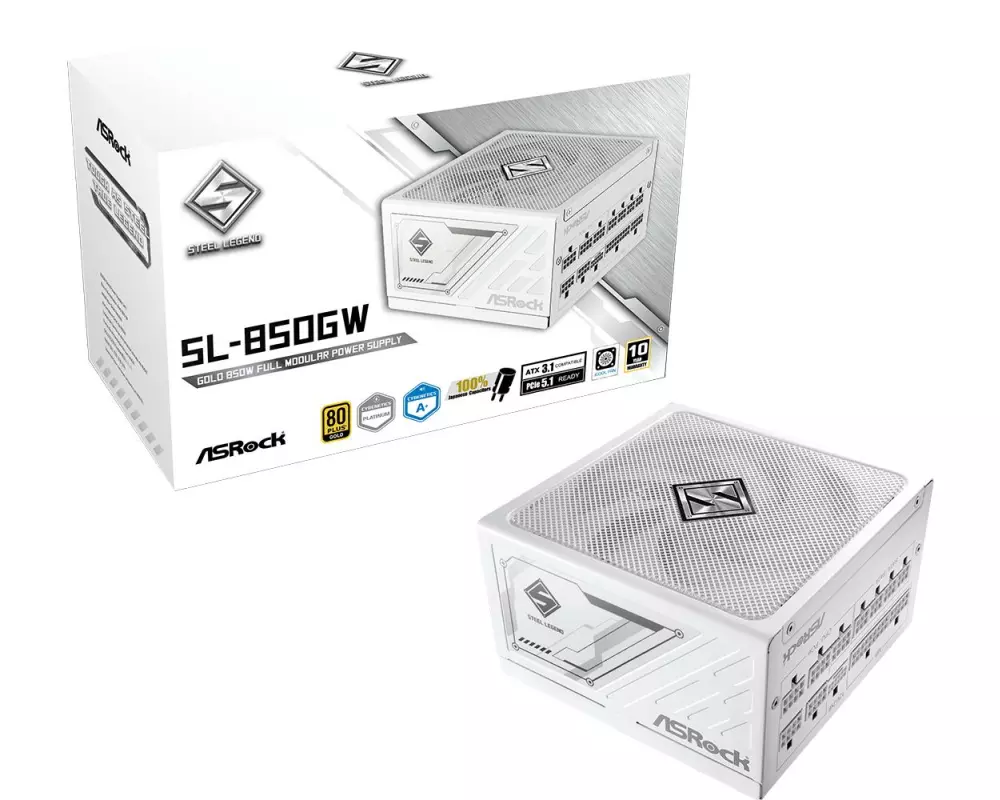 ASRock Netzteil Steel Legend SL-850GW 850 W, Weiss