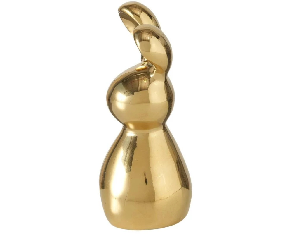 Boltze Aufsteller Hase Daggy 8.5 cm, Keramik, Gold