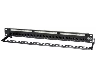 EATON TRIPPLITE 24-Port, 1U Rack-Mount, Cat6/Cat5, Feedthrough Patch Panel, RJ45, Ethernet, TAA