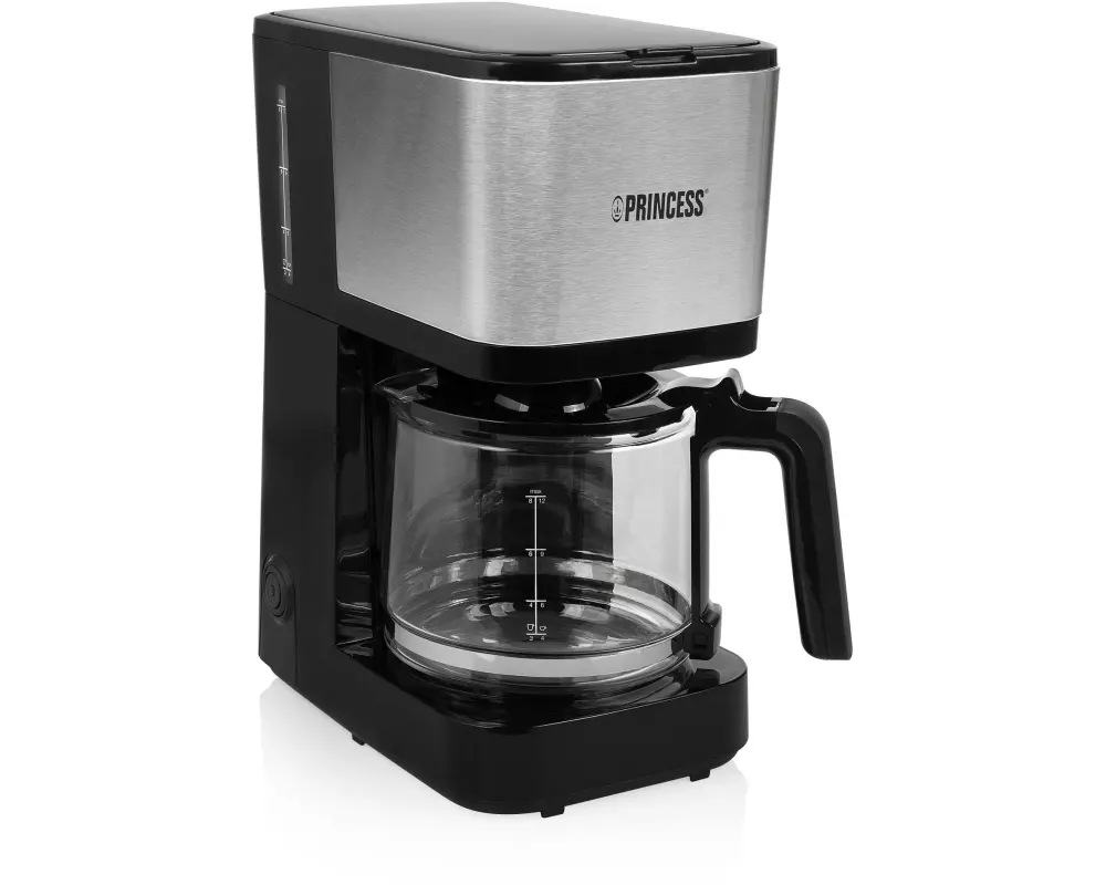 Princess Filterkaffeemaschine Compact 12 Schwarz/Silber