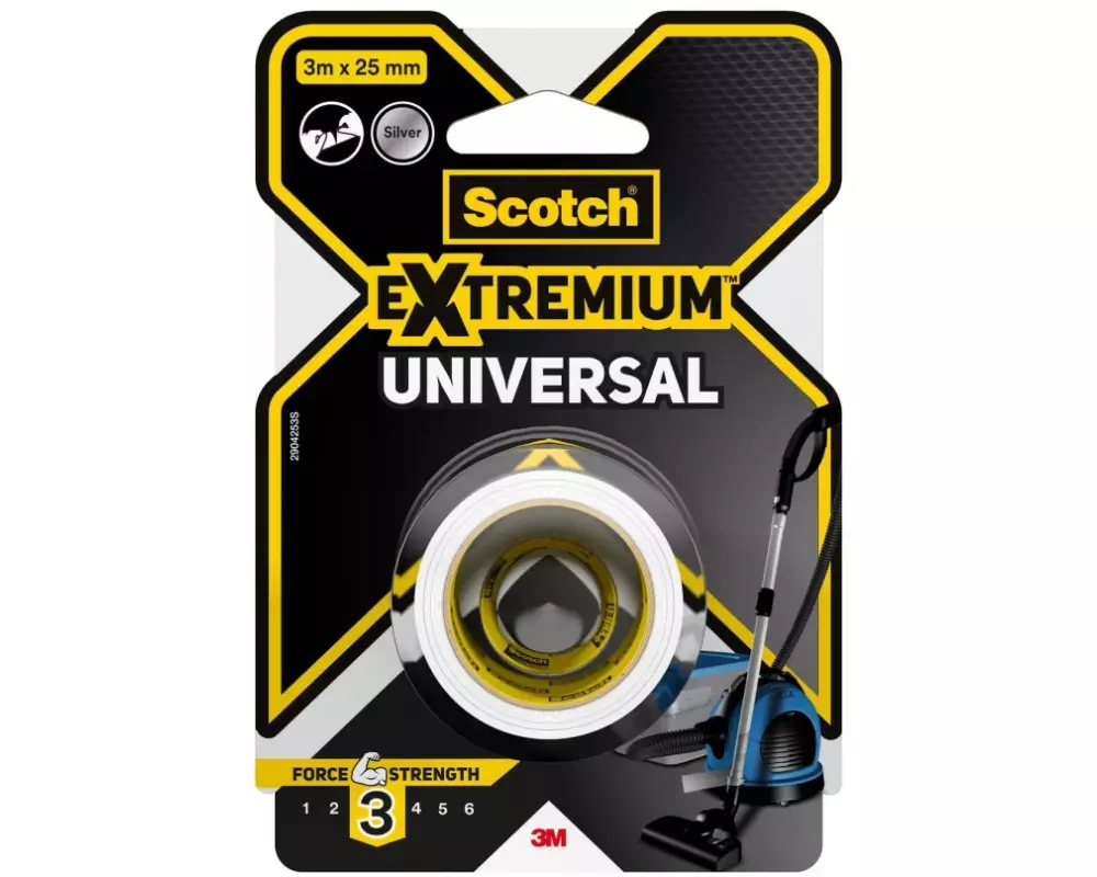 Scotch Klebeband Extremium Universal, 25 mm x 3 m, 1 Rolle, Silber