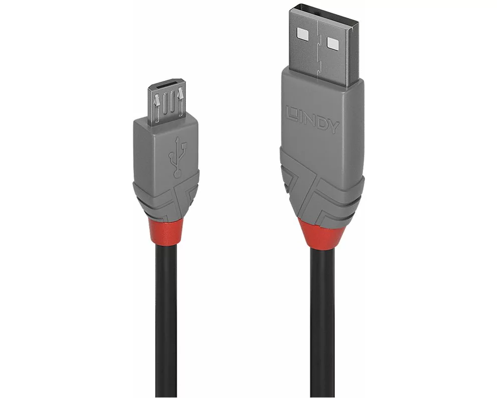 LINDY Anthra Line USB Cable, USB 2.0, USB/A-MicroB M-M, 0.5m