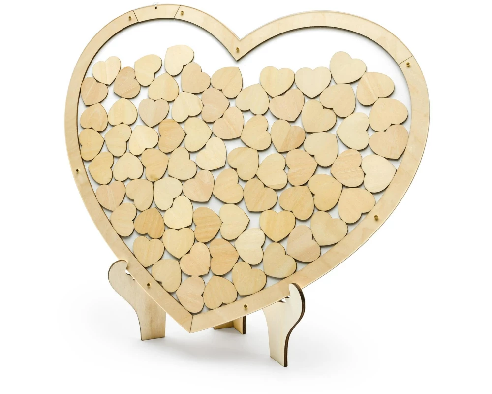 Partydeco Hochzeitsaccessoire Herz aus Holz 44 x 37.5 cm, Braun