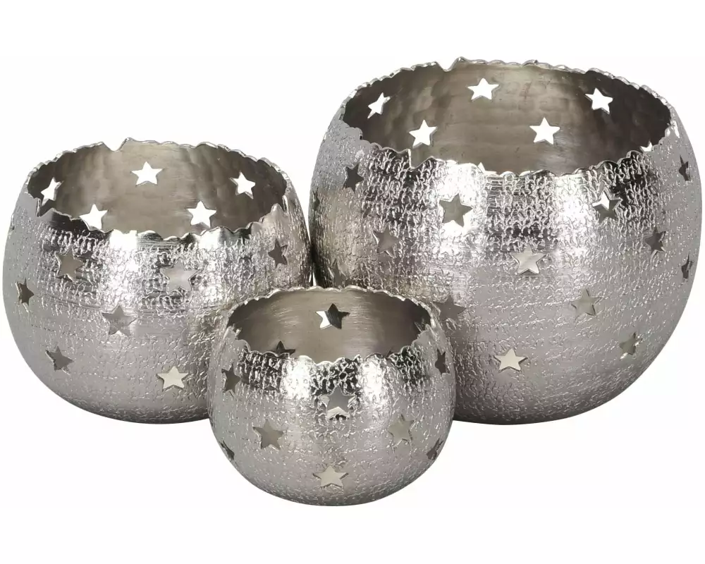 COCON Windlichter Silber, 3 Stück