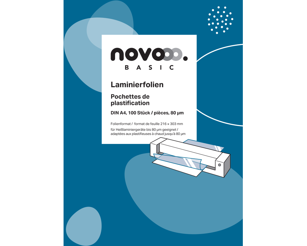 NOVOOO Laminierfolie A4 47060000 glanz, 80my 100 Stück