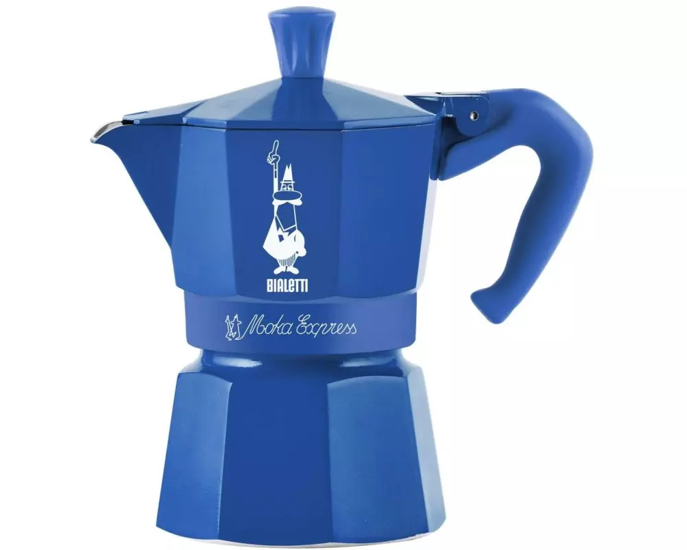 Bialetti Moka Express 3 T Candyland 3 Tassen, blau