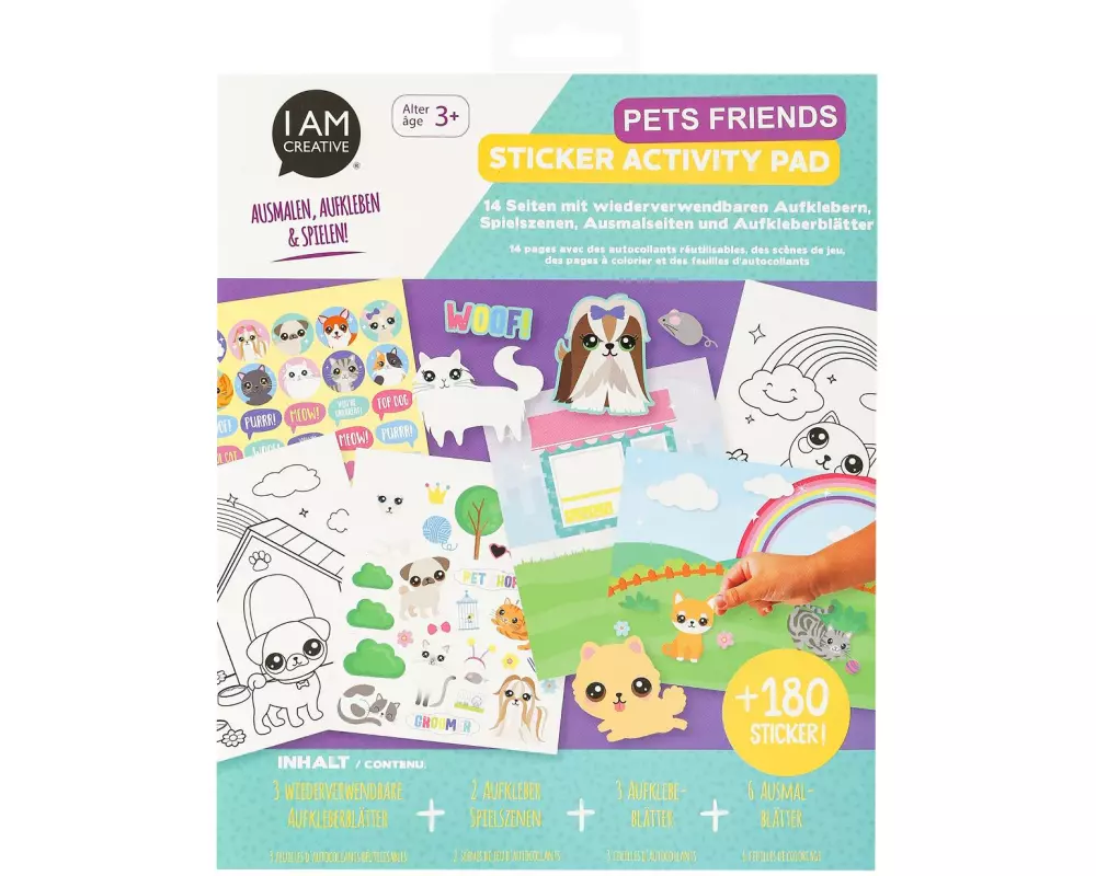 I AM CREATIVE Stickerbuch Activity Set Pets Friends 14-teilig