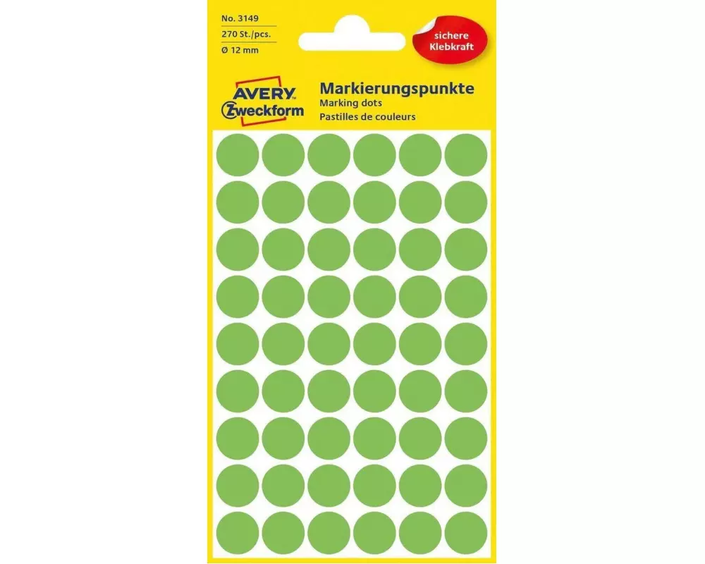 Avery Zweckform Klebepunkte 12 mm Neongrün