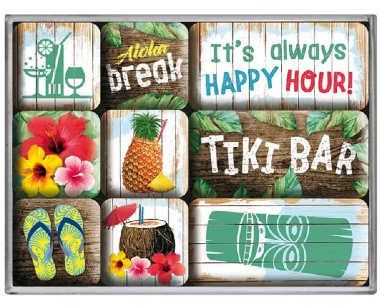 Nostalgic Art Magnet-Set Tiki Bar 1 Stück, Mehrfarbig