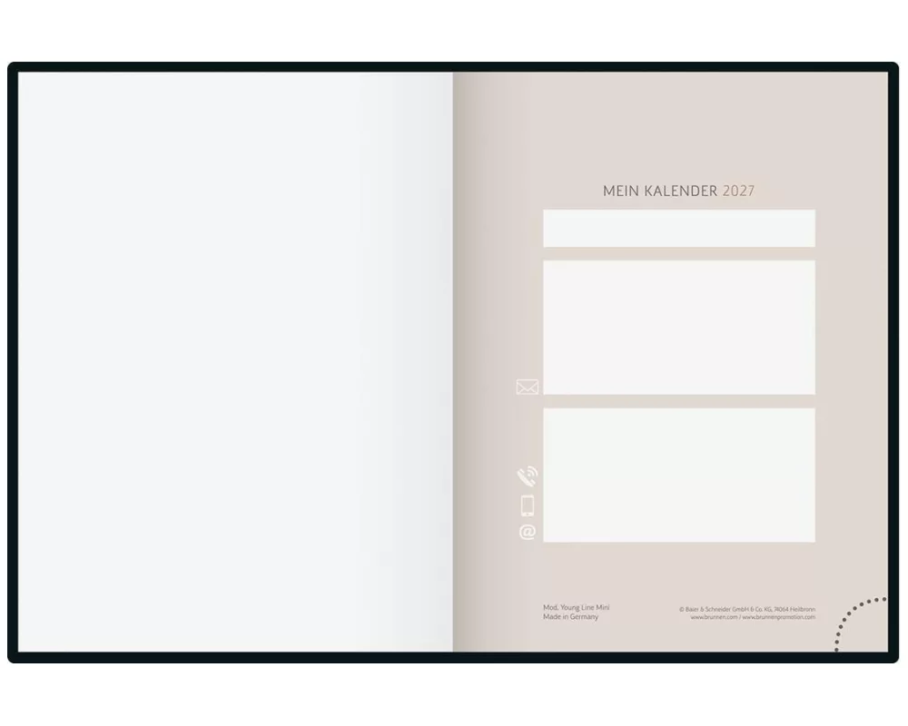rido idé Taschenkalender Premium Young Line Mini 2027 Feather A6