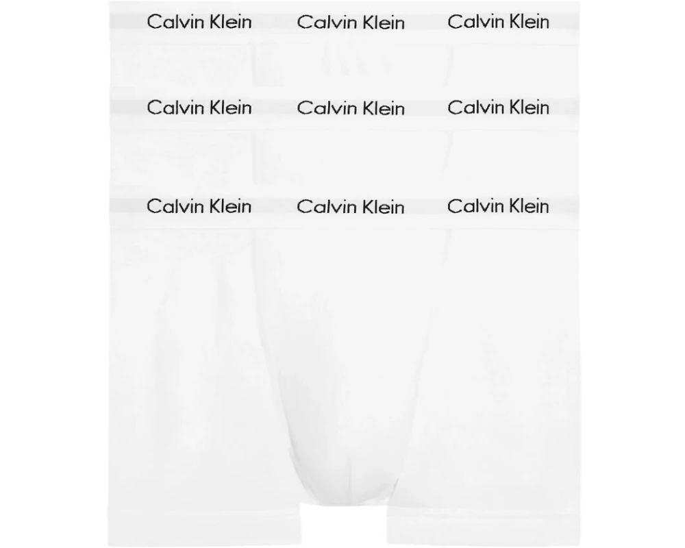 Calvin Klein Wäsche Unterhosen 3P Trunk Weiss, M