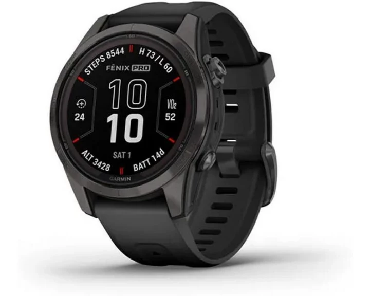 GARMIN GPS-Sportuhr Fenix 7S Pro Sapphire Solar Edition Schwarz