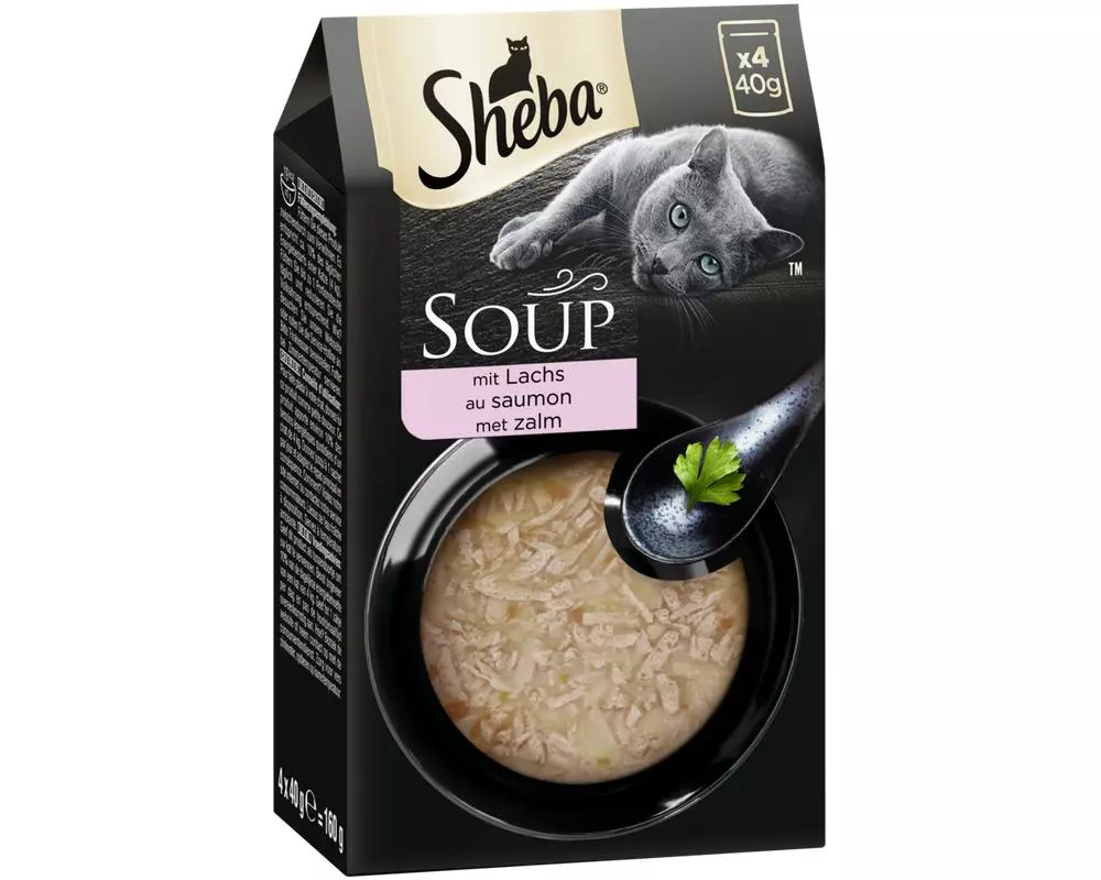 Sheba Nassfutter Classic Soup mit Salmon, 4 x 40g