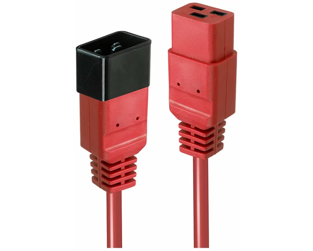 LINDY 3m IEC C19 to IEC C20 extension, red