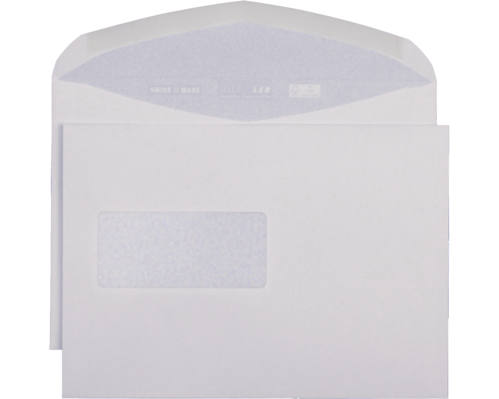 METTLER Couvert Fenster links C5 8255 100g, recycling weiss 500 Stk.