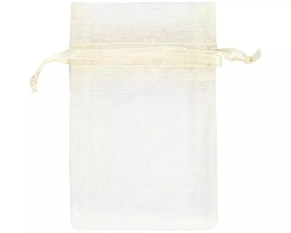 Creativ Company Organzabeutel Organza 7 x 10 cm Crème, 10 Stück