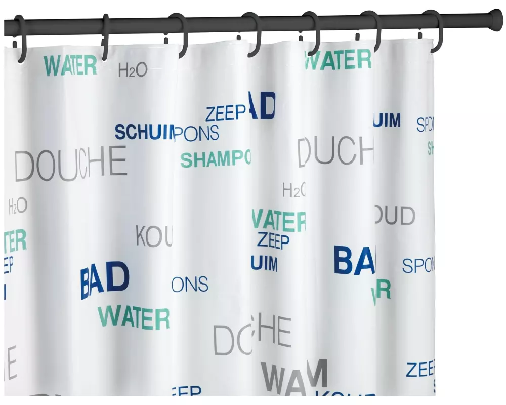 Wenko Duschvorhangstange 70 x 115 cm, Schwarz